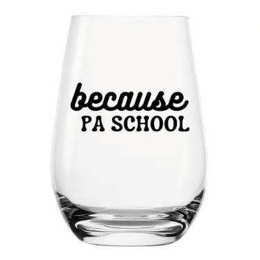 Imagem de YJXIN Taça de vinho sem haste engraçada presentes escolares PA para mulheres presente para assistentes médicos, presentes de estudantes PA, graduação, aceitação, futuro assistente médico 500 ml