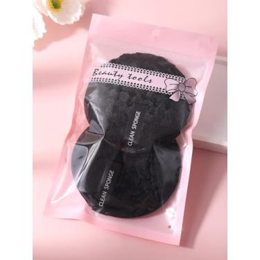 Imagem de 2 unidades de almofadas removedoras de maquiagem reutilizáveis para remover maquiagem diária de maneira suave e eficaz, incluindo base, rímel, sombra e batom (preto)