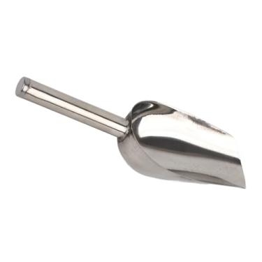 Imagem de Colher de gelo de aço inoxidável, colher de gelo de metal espesso à prova de ferrugem para cubo de gelo, farinha de açúcar, com alça longa e confortável, para uso em cozinha, supermercado, hotel (01)