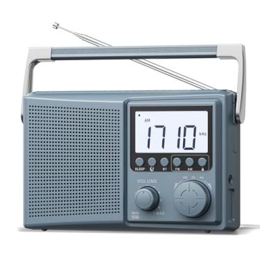 Imagem de LEOTEC Rádio AM FM com Bluetooth, rádio portátil, recepção forte, plugue na parede, operado por bateria, 10 sons de ruído branco, temporizador de sono digital, conector de fone de ouvido, controle de