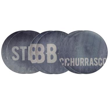 Imagem de Jogo de Pratos Porcelana Churrasco Stone 28cm 6 Peças - Tramontina 96950/276