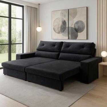 Imagem de Sofá Hera Retrátil e Reclinável 4 Lugares Suede 230cm - CIALAR MÓVEIS,