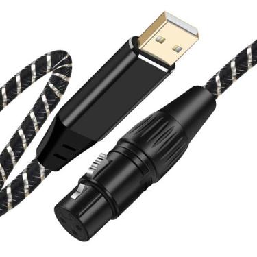 Imagem de Cabo de microfone USB NCGGY XLR fêmea para USB 2.0 de 3 m