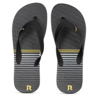 Imagem de Chinelo Reserva Listra Summer Preto Branco e Dourado - Masculino-Masculino