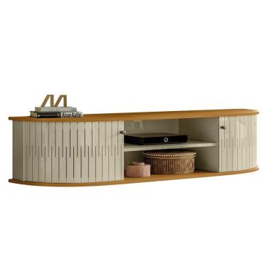 Imagem de Bancada Suspensa Tv 60 Polegadas 2 Portas 136 Cm Modena Madetec Cumaru Opala