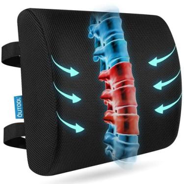Imagem de Almofada de apoio lombar QUTOOL Memory Foam com alça ajustável