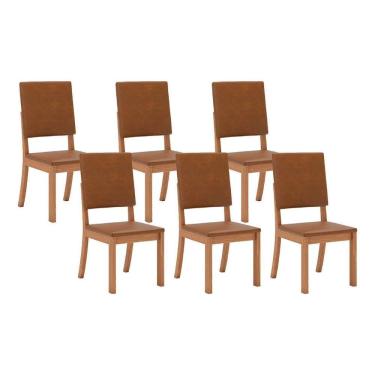 Imagem de Cadeira Sala de Jantar Milla Plus Kit 6 Un Nature/Courano/Caramelo - Henn
