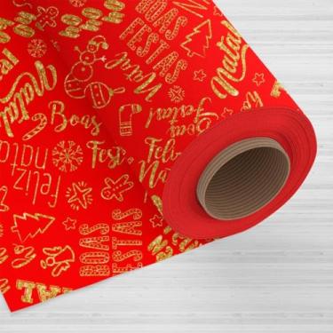 Imagem de TNT Estampado de Natal com Frases Natalinas, Boas Festas, Feliz Natal, Ho Ho Ho 4,00m X 1,40m