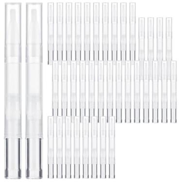 Imagem de Canetas vazias torcidas com pontas de pincel, 100 peças, 3 ml, canetas transparentes de óleo de cutícula, canetas vazias com óleo de unha, recipientes para cosméticos para brilho labial, tubos de