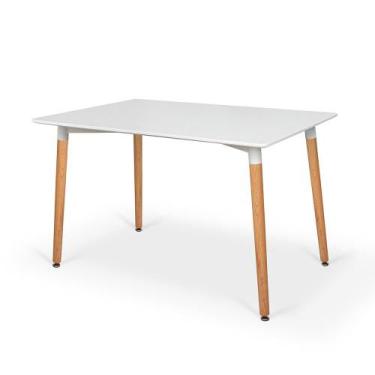 Imagem de Conjunto Mesa de Jantar Retangular Eiffel Branca 120x80cm com 6 Cadeir