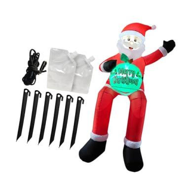 Imagem de oshhni Papai Noel inflável de Natal, brinquedo luminoso e divertido, enfeite de Natal para porta da frente, jardim e quintal no inverno.