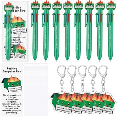 Imagem de Fullhawl 10 conjuntos de canetas esferográficas 6 em 1 para colegas de trabalho, Natal, engraçado, emocional, positivo, 6 em 1, marcador de livro, presente de agradecimento de funcionários para equipe