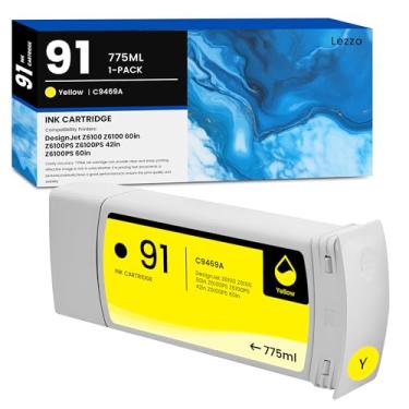 Imagem de Cartucho de tinta 91 C9469A 1 pacote 91 C9469A tinta amarela de substituição para HP 91 C9469A para DesignJet Z6100 Z6100 152.4 cm Z6100PS Z6100PS 106.7 cm Z6100PS 152.4 cm Impressora