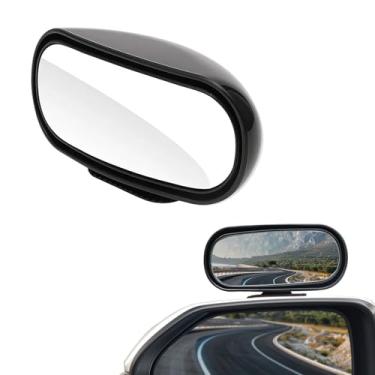 Imagem de HQRNYP Espelho de ponto cego de carro, ponto cego do espelho lateral, espelhos retrovisores de ângulo amplo convexo de 360 graus, acessórios externos autoadesivos ajustáveis universais para carro