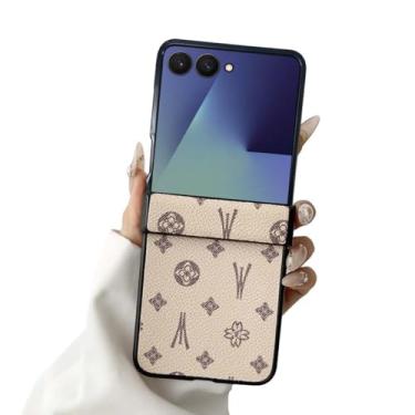 Imagem de Capa para Galaxy Z Flip 6/Z Flip 7 FE com proteção de dobradiça, carregamento sem fio, capa protetora de couro PU de designer de luxo completa anti-arranhões à prova de choque para Galaxy Z Flip 6/Z