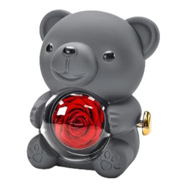 Imagem de HITOP Presentes de rosas para mulheres – Lindo ursinho de pelúcia com rosas reais preservadas para sempre flores e eu te amo em 100 idiomas colar para namorada, esposa, mãe, avó, em aniversários