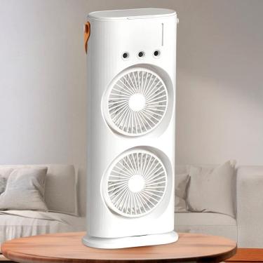 Imagem de Ventilador Torre Usb Duplo Potente Mesa Led Refrigera