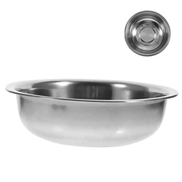 Imagem de UPKOCH 1 peça Lavanderia Banheira de sopa tigela de farinha profunda tigela de preparação de metal bacia de banho cinzeiro de vidro tigela de lavagem creme escorredor de salada prato redondo banheira