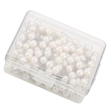 Imagem de Generic Leve 200 Peças de Bola Redonda de Plástico, Alfinetes de Mapa para Exibição de Arte, Branco para Planejadores de Eventos (Branco)