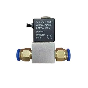 Imagem de Válvula solenóide pneumática de alumínio 2 vias DC 12V 24V 110V 220V para ar, água e óleo - controle normalmente fechado 1/4"(12V_8MM)