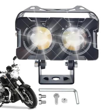 Imagem de Refletor de motocicleta à prova d'água, luz de direção para motocicleta - Luz de condução LED Refletor super brilhante para motocicleta,Acessórios de motocicleta de cor dupla para luz de nevoeiro auxi