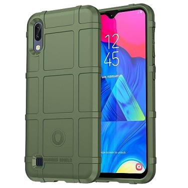 Imagem de IDEWEI Capa adequada para Samsung Galaxy A10. Fibra de carbono refinada, anti-queda, anti-impressão digital, proteção total, capa para Samsung Galaxy A10