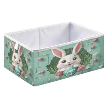 Imagem de ATTX Coelhinho da Páscoa grande organizador de armário - caixas de armazenamento dobráveis para roupas, brinquedos, livros | Caixas de armazenamento organizadoras de prateleiras dobráveis #246