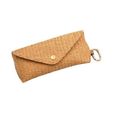 Imagem de Estojo De Óculos De Palha Trançada Para Mulheres Com Gancho, Durável, 