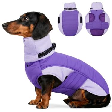 Imagem de DENTRUN Casaco para cães com arnês embutido – Jaqueta ajustável para cachorro com gola de tartaruga de pelúcia, à prova de vento e repelente de água, refletora para passeios noturnos, serve na