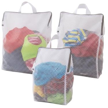 Imagem de Saco de lavanderia de meias, bolsa de meia para máquina de lavar, bolsa de rede de lavanderia com 3 tamanhos, tecido dacron, sacos de lavagem de malha para delicados, roupas íntimas, sutiãs