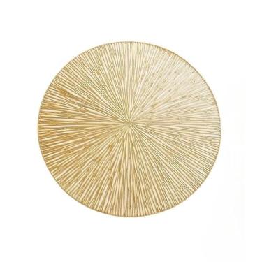 Imagem de Jogos Americanos Redondos Dourados, Adequados Para Arranjos De Mesa - Design Personalizado(B1011-KIT6)