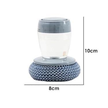 Imagem de Escova de Limpeza com Dispenser de Detergente Easy Clean – Palha de Aço, Cabo Ergonômico, Lava Louças e Superfícies Difíceis