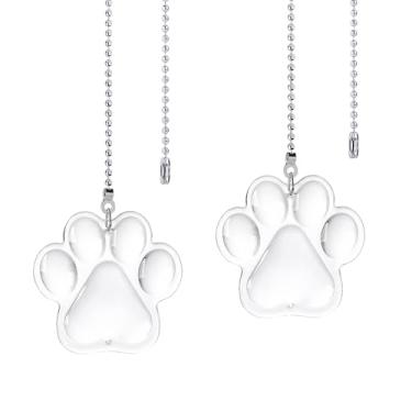 Imagem de 2 peças de corrente decorativa para ventilador de teto de cristal para pegadas de animais de estimação, enfeite de corrente de puxar, 55 cm, enfeite de teto com conectores