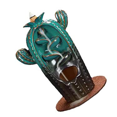 Imagem de Generic Queimador de Incenso Decorativo de Refluxo, Presente Artesanal de Cacto para Quarto, Escritório, Hotel, Azul