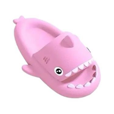 Imagem de Chinelo Sandália Babuche Nuvem Tubarão Shark Infantil (Rosa, BR, Criança de 4 a 8 anos, Numérico, 27)