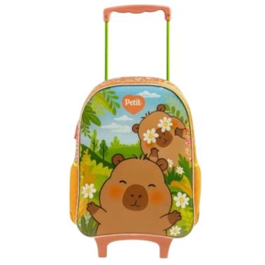 Imagem de Mochila Escolar de Rodas Capivara Brownie Petit Meninas
