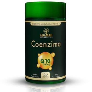 Imagem de Coenzima Q10 200mg Adamah - Suplemento Antioxidante de CoQ10 pura - Energia e Saúde do Coração - Alta Concentração e Qualidade Premium - 60 Cápsulas