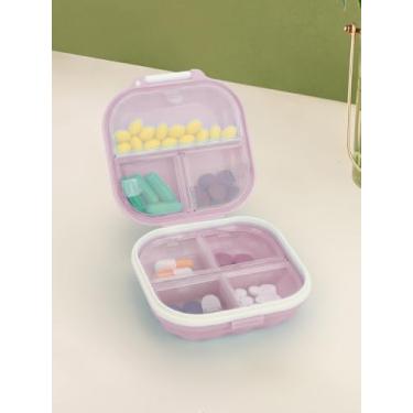 Imagem de Organizador de comprimidos de viagem – Estojo portátil semanal para comprimidos com 7 compartimentos para vitaminas e medicamentos – Caixa compacta para comprimidos AM/PM (à prova de vazamento, livre