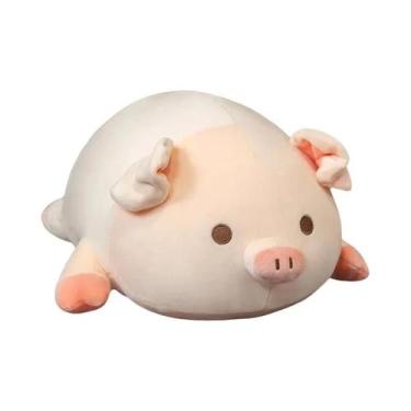 Imagem de Brinquedo De Pelúcia Porquinho Rosa Com Expressão De Desenho Animado, 