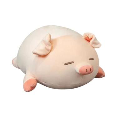 Imagem de Brinquedo De Pelúcia Porquinho Rosa Com Expressão De Desenho Animado, 
