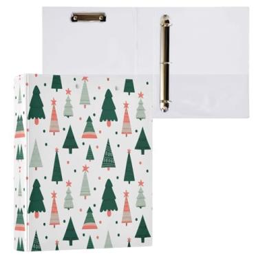 Imagem de STAYTOP Organizador de fichário redondo para árvore de Natal, fichário de 3 anéis com prancheta (carta A4), fichário fofo para material de escritório escolar