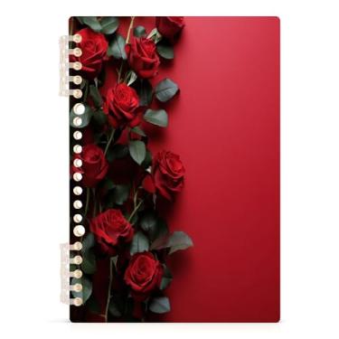Imagem de Burbuja Caderno Roses, papel pautado universitário A5 com 60 folhas, fichário para escritório, 1 pacote