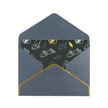 Imagem de SKKNT Cartões de felicitações com estampa de skate grafite para todas as ocasiões, convites de festa de aniversário de casamento, 12,7 x 15,2 cm