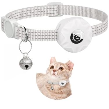 Imagem de Coleira para Gato Reflectiva Filhote de com Fivela Desprendível Rastreamento GPS Suporte e Sino Nylon Leve Confortável Gatos Filhotes Cachorro Cães Pe