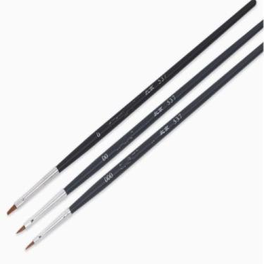 Imagem de 537/725/860/729 Series Flat & Round Detail Paint Brush Set - Professional Nylon Brushes for Model Kits, Miniatures, Acrylic & Oil Paints - Precision Detailing & Shading Tools (537-0#+00#+000#(3PCS))