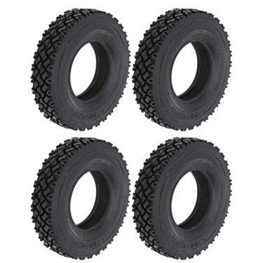 Imagem de Ymiko Pneus Com Padrão de Banda de Rodagem Larga de 4 Unidades de 20 Mm para Caminhão Trator RC Escala 1/14, Preto