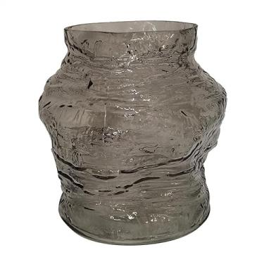 Imagem de VASO DECORATIVO EM VIDRO - FUME - 16.5X16.5X17.5CM