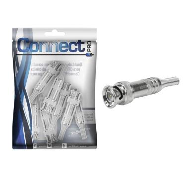 Imagem de 10X Conector Bnc Mola Plug Cftv - 50 Ohms - Com Parafuso