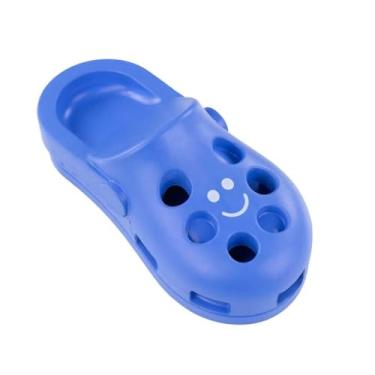 Imagem de Fuzzl Brinquedo de mastigar de borracha natural para cães – Alimentador de enriquecimento interativo durável – ecológico, não tóxico e pode ser lavado na lava-louças – azul
