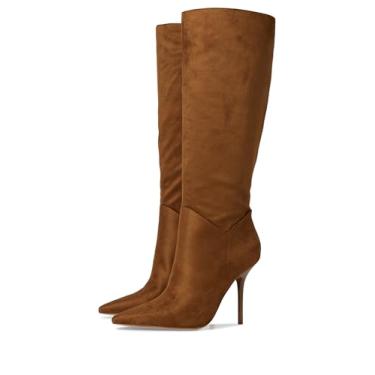 Imagem de Jessica Simpson Botas femininas de cano alto com bico fino Lovienn, Marrom safári, 39